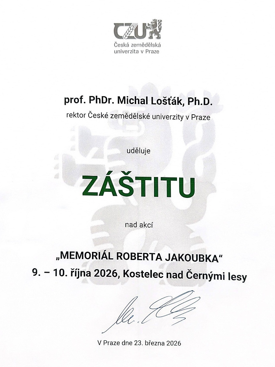 MRJ, záštita rektora ČZU MRJ, záštita rektora ČZU